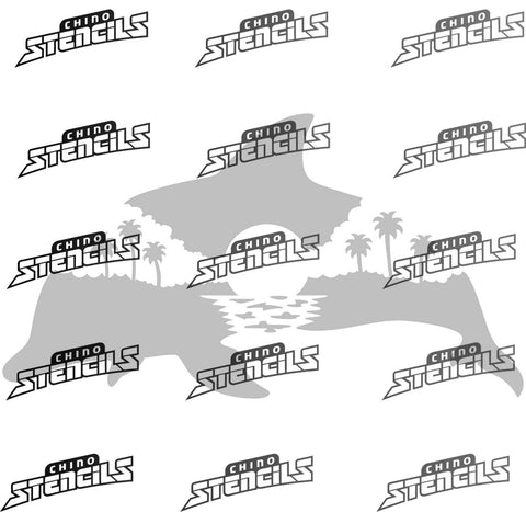 Beach Design ( Dolphin ) # 1980 art stencil