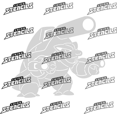 Pokemon Blastoise art stencil / template