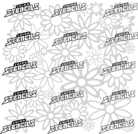 Background Texture - # 1576 Flowers stencil, template