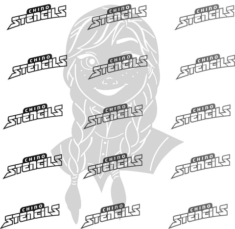 Frozen Anna art stencil / template