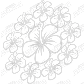 Background - Hibiscus Pattern # 2305 stencil, Template, Airbrush, Arts Crafts