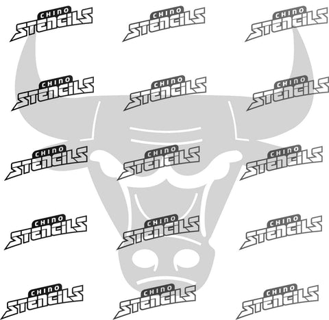 Basketball Bulls art stencil