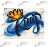King Crown art stencil / template airbrush t-shirt hat clip art