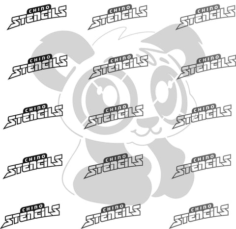 Animals Panda # 676 art stencil / template